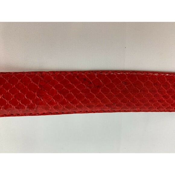 The Ritz Women's Genuine Snakeskin Belt Red sz M 29 in - Picture 4 of 6